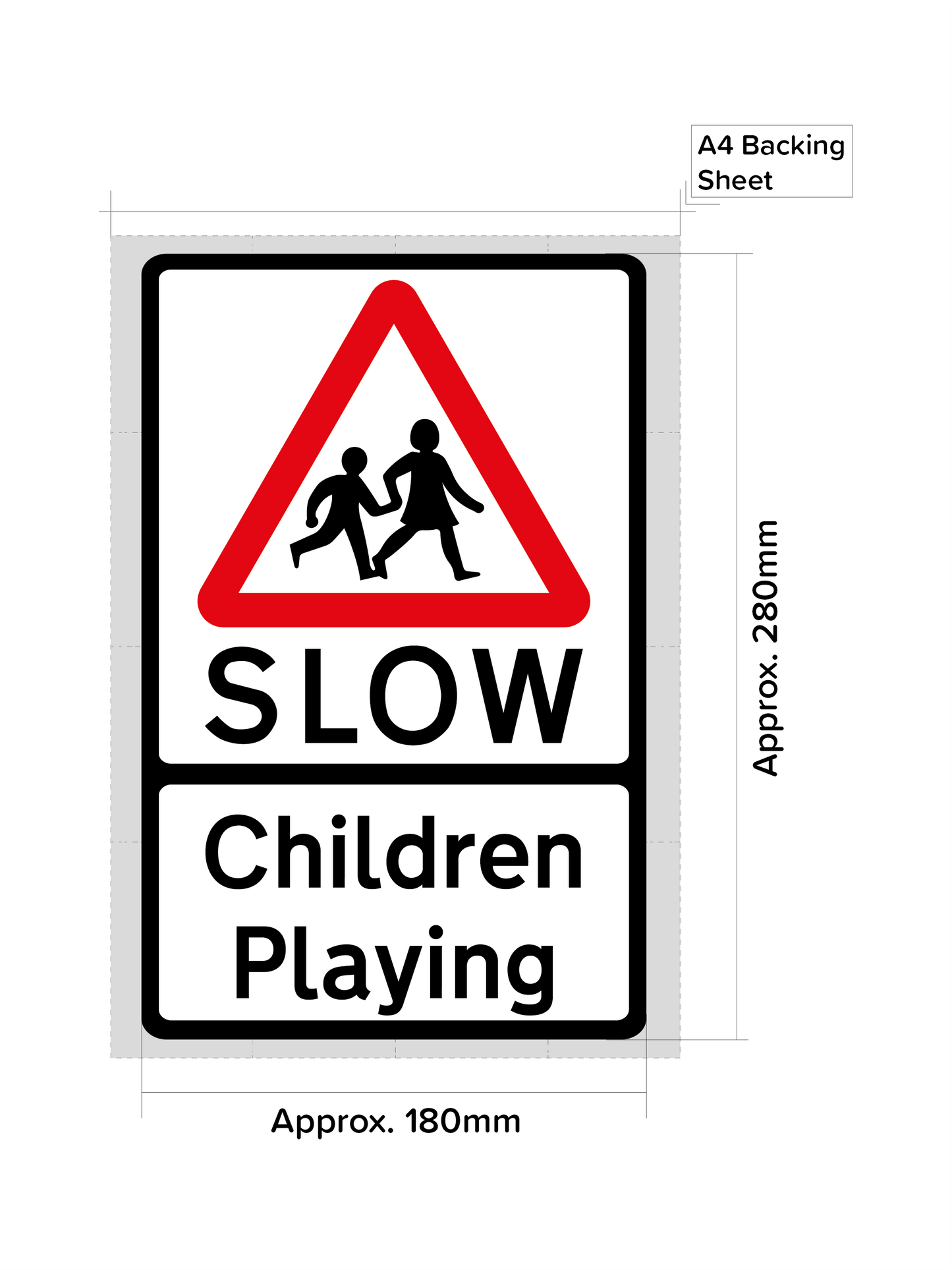 Pack of 3 SLOW Children Playing Warning Sticker Signs