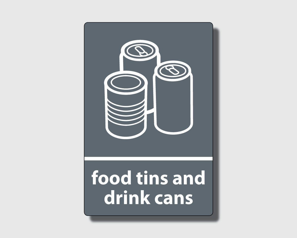 Recycling Sticker - Food tins and Drink Cans (WRAP Compliant) - RW012