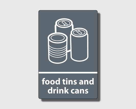 Recycling Sticker - Food tins and Drink Cans (WRAP Compliant) - RW012