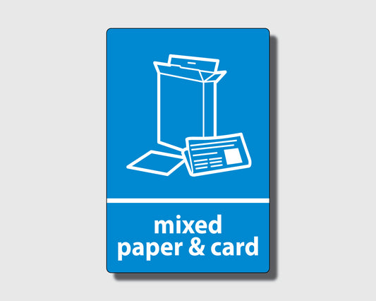 Recycling Sticker - Mixed Paper and Card (WRAP Compliant) - RW021