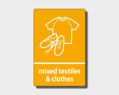 Recycling Sticker - Mixed Textiles and Clothes (WRAP Compliant) - RW034