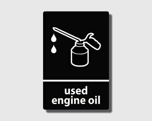 Recycling Sticker - Used Engine Oil (WRAP Compliant) - RW035