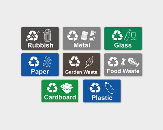 Small Household Stickers – Wheelie Rubbish Signs