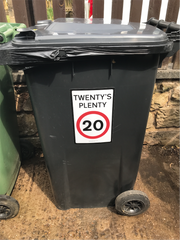 Pack of 3 Twenty's Plenty, Road Safety Wheelie Bin Sticker Signs
