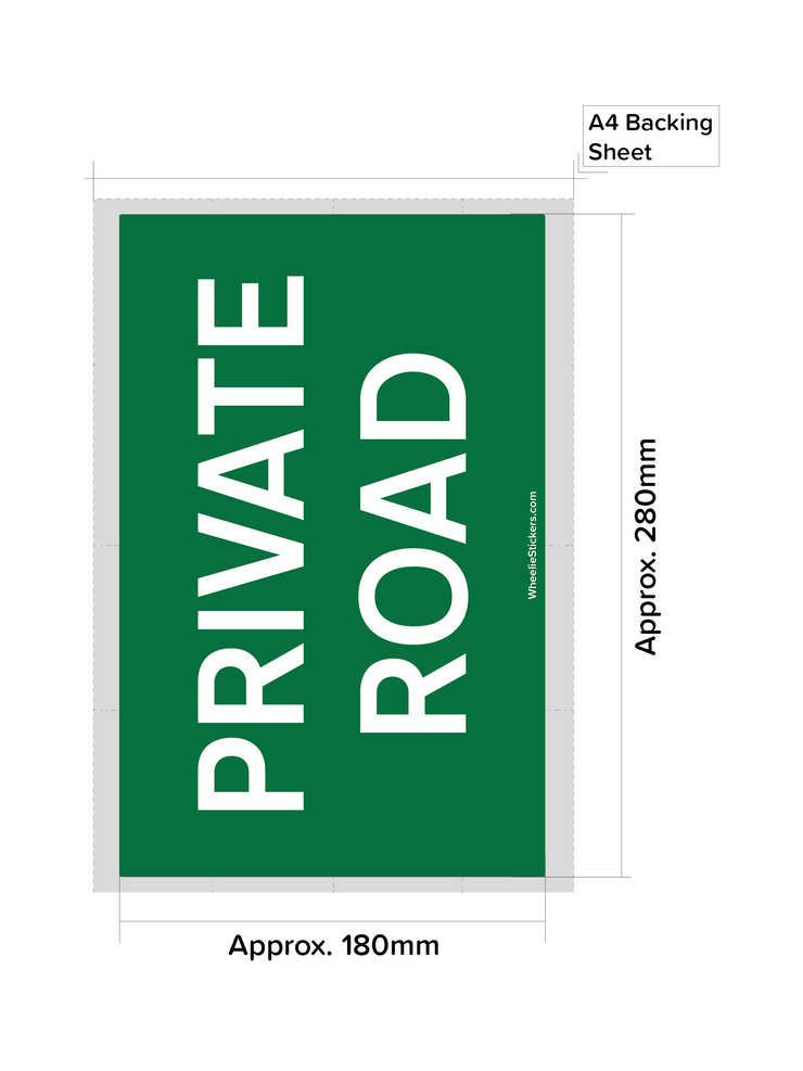 Pack of 3 Private Road Wheelie Bin Sticker Signs
