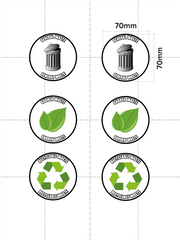 Pack of 6 Simple Bin Waste Types Wheelie Bin Waste Type Stickers
