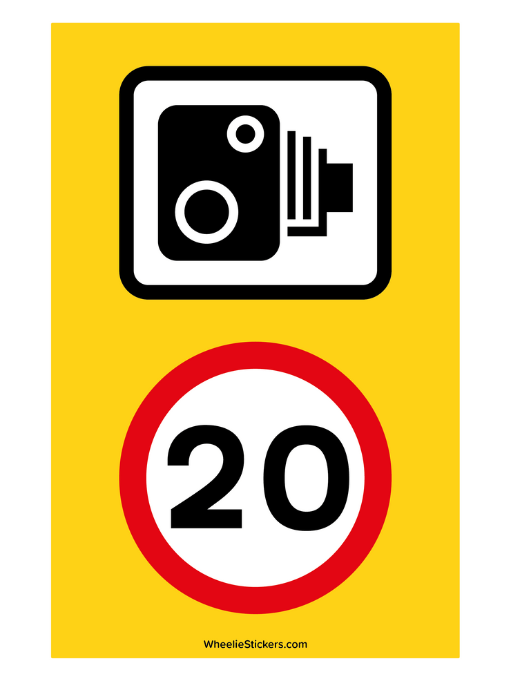 Pack of 3 Speed Camera and Speed Limit Wheelie Bin Sticker Signs (Various Speeds)